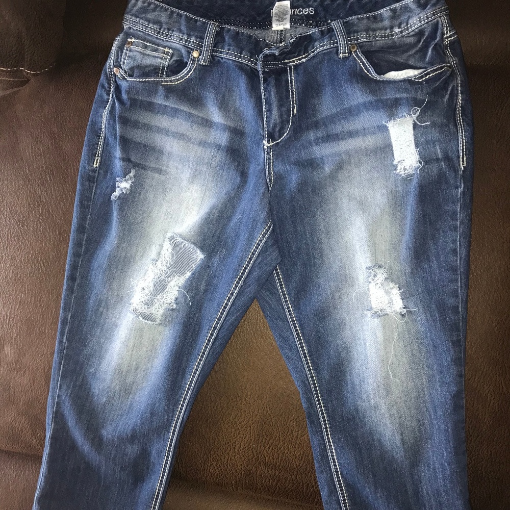 Distress Capri Shorts